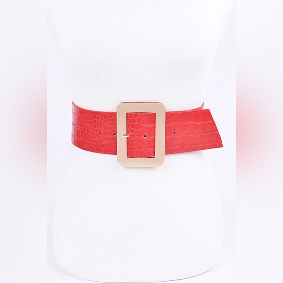 Vegan Crocodile Texture Corset Waist Statement Belt - Picture 1 of 6